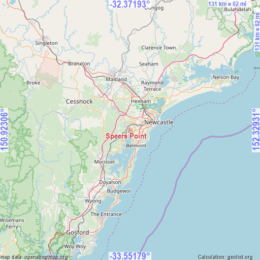 Speers Point on map