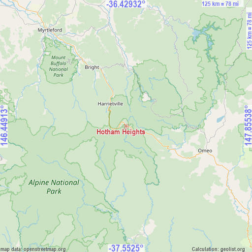 Hotham Heights on map