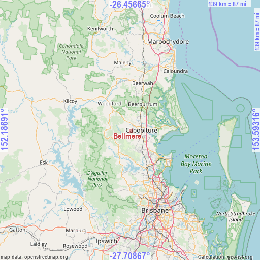 Bellmere on map