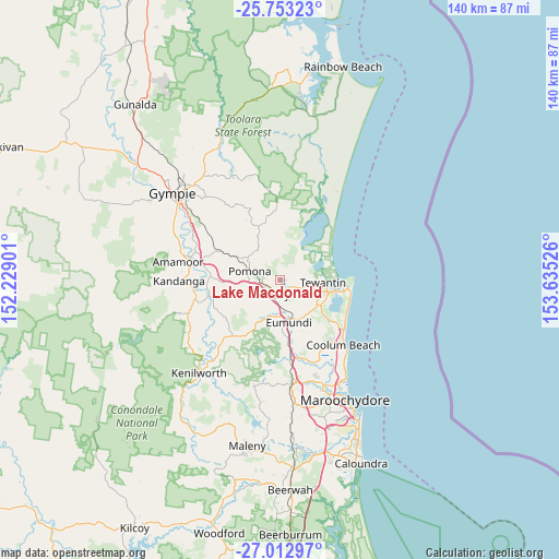 Lake Macdonald on map