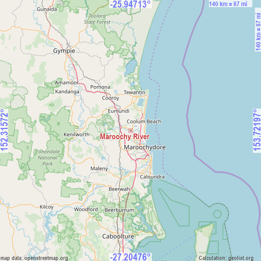 Maroochy River on map