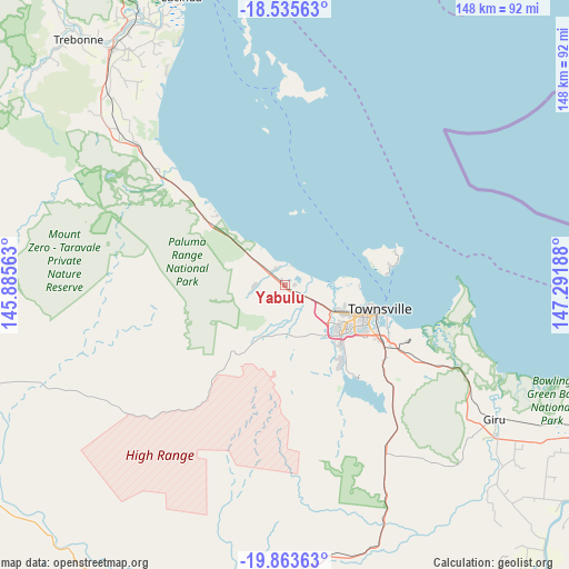 Yabulu on map