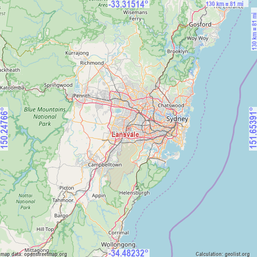 Lansvale on map