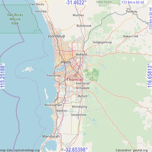 Thornlie on map