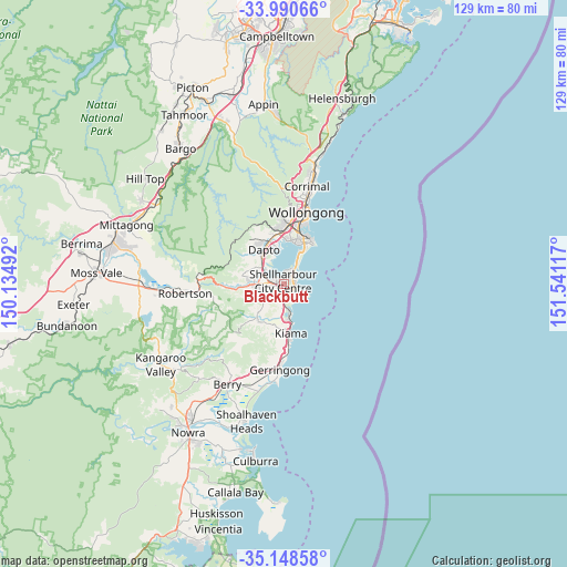 Blackbutt on map