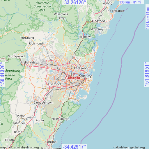 Cabarita on map