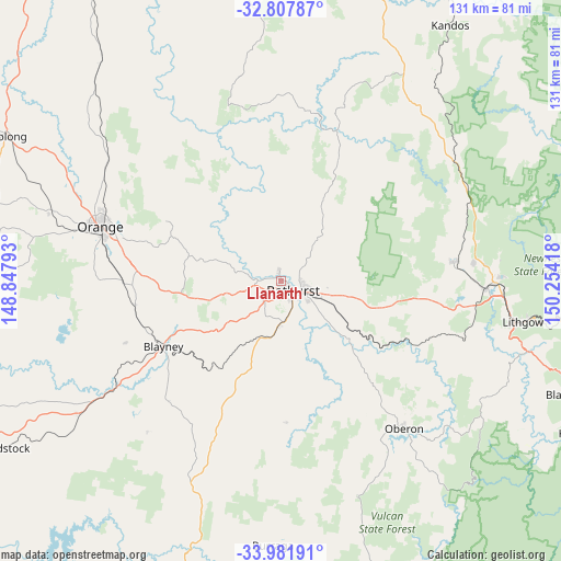 Llanarth on map