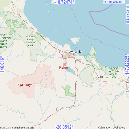 Kelso on map