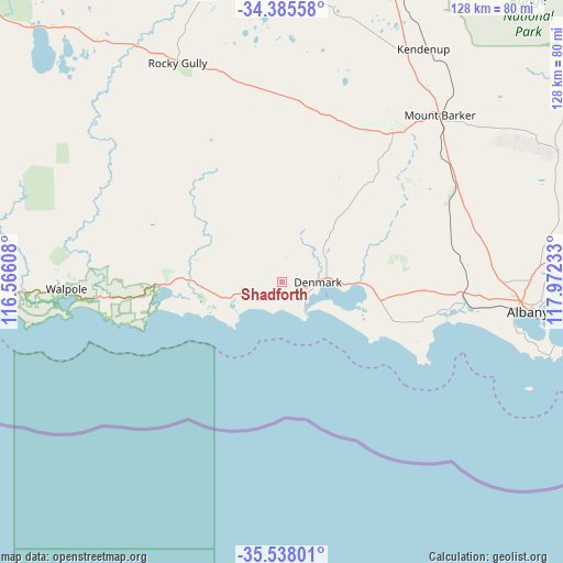 Shadforth on map