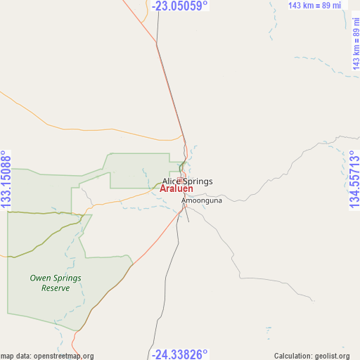 Araluen on map