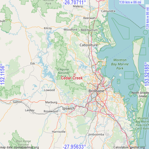 Cedar Creek on map