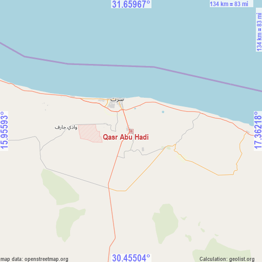Qasr Abu Hadi on map