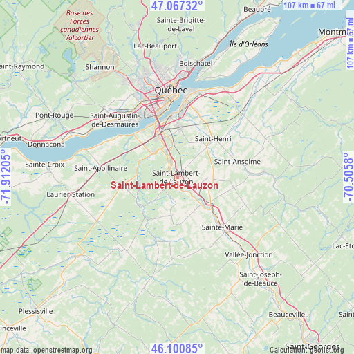 Saint-Lambert-de-Lauzon on map