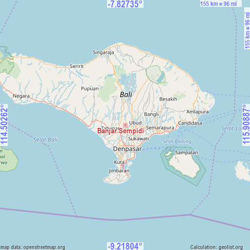 Banjar Sempidi on map