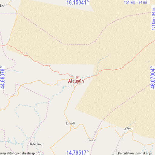 Al Ḩuşūn on map