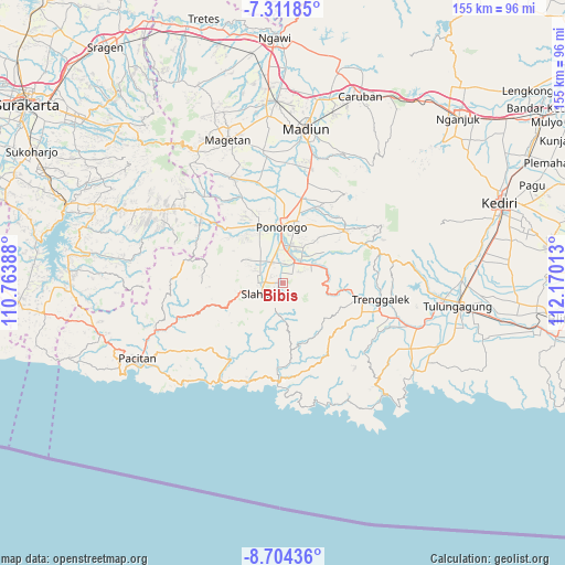 Bibis on map