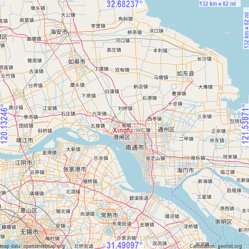 Xingfu on map