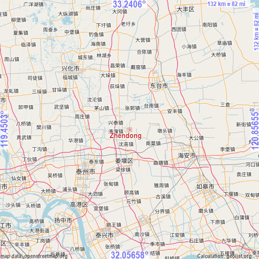 Zhendong on map