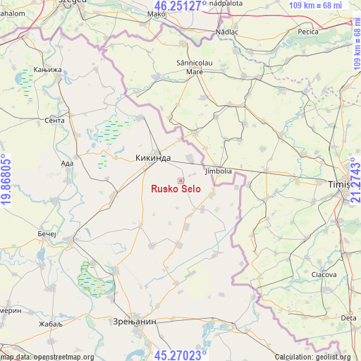 Rusko Selo on map