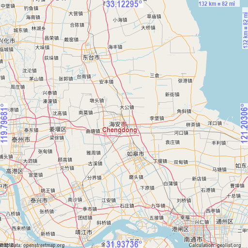 Chengdong on map