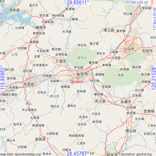 Qiubin on map