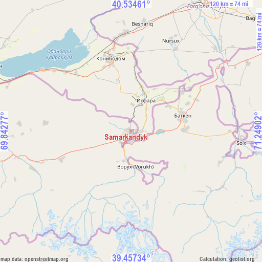 Samarkandyk on map