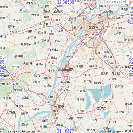 Jiefanglu on map