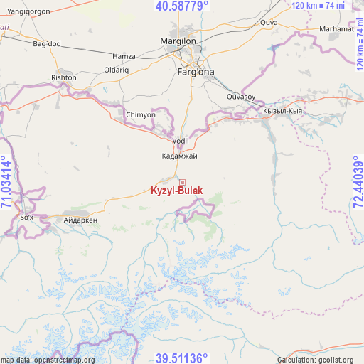Kyzyl-Bulak on map