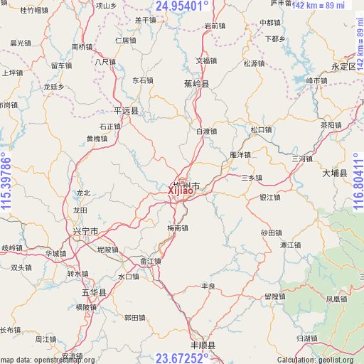 Xijiao on map