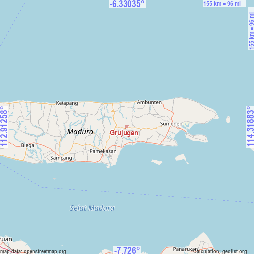 Grujugan on map