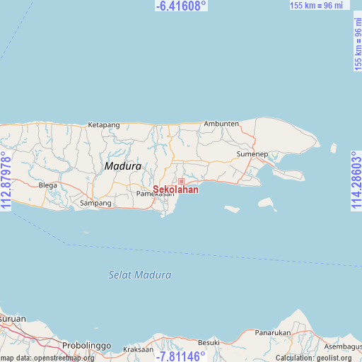Sekolahan on map