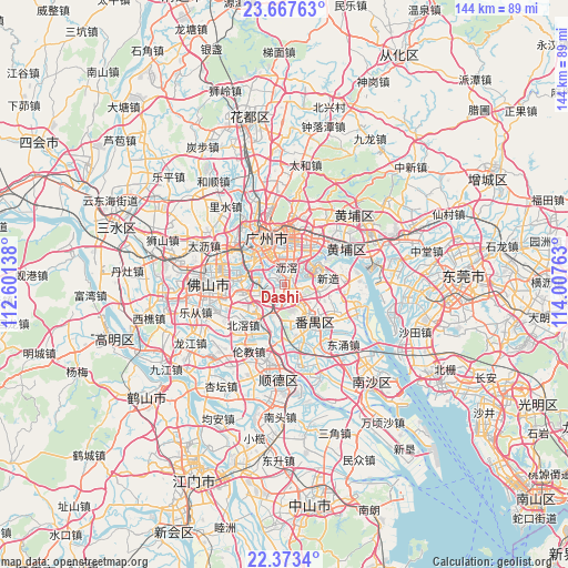 Dashi on map