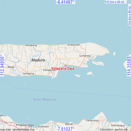 Ketapang Daja on map