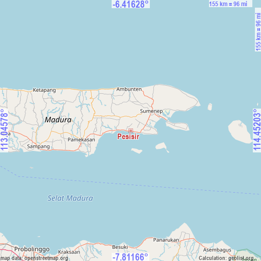 Pesisir on map