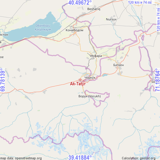 Ak-Tatyr on map