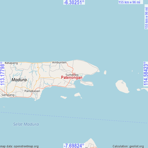 Patenongan on map