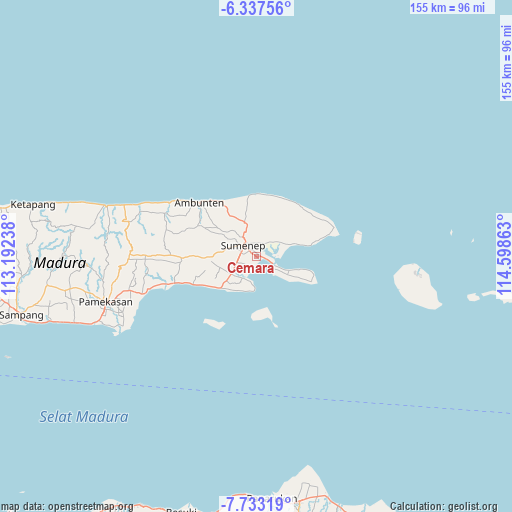 Cemara on map
