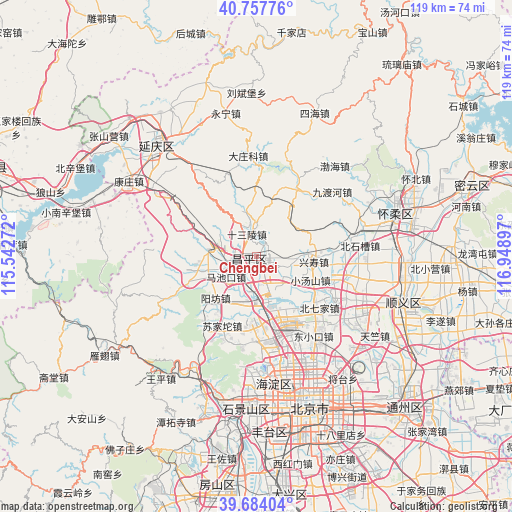 Chengbei on map