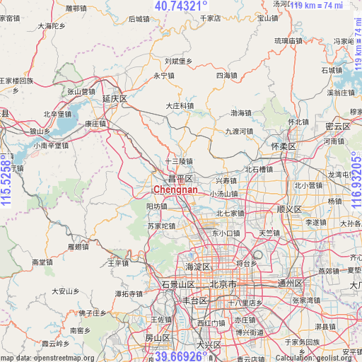 Chengnan on map