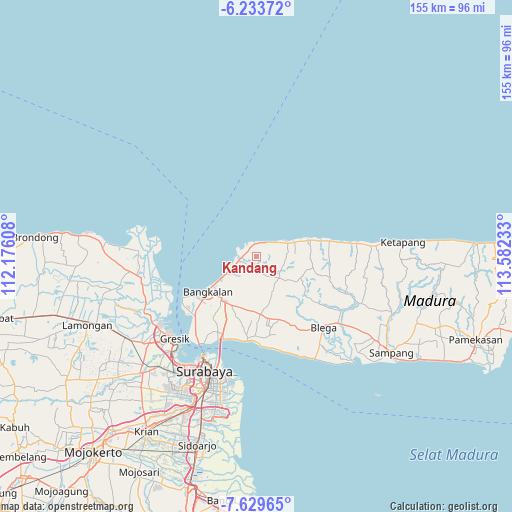 Kandang on map