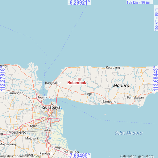 Batambak on map