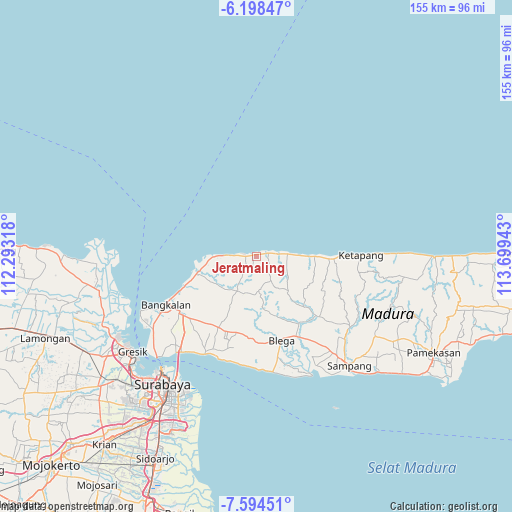 Jeratmaling on map