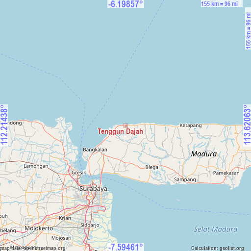 Tenggun Dajah on map