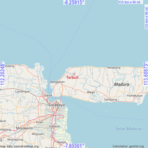 Terbuh on map