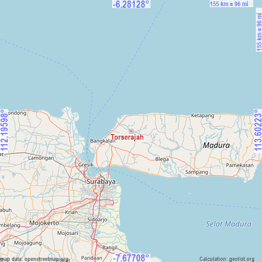 Torserajah on map