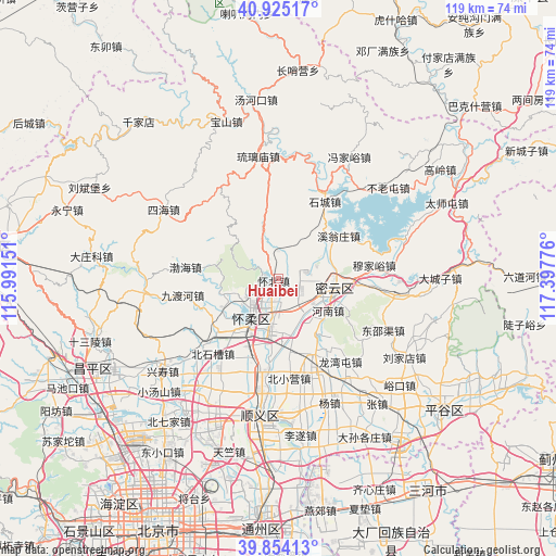 Huaibei on map