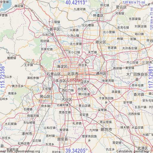 Longtan on map