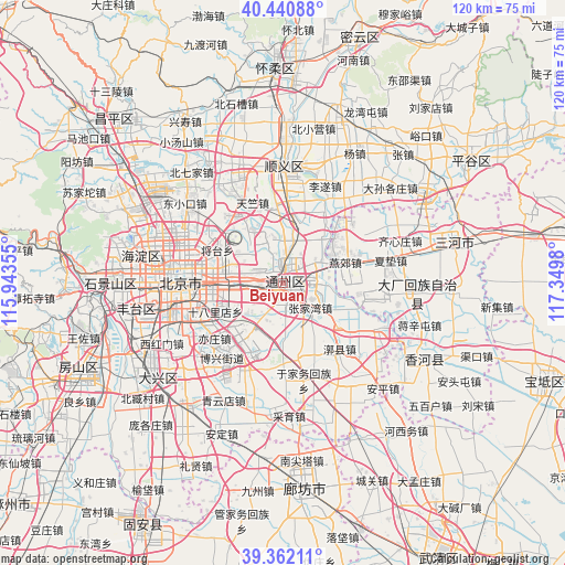 Beiyuan on map