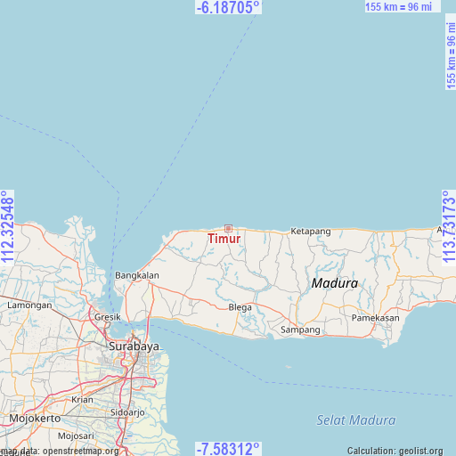 Timur on map