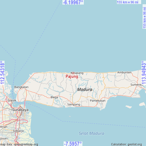 Pajung on map